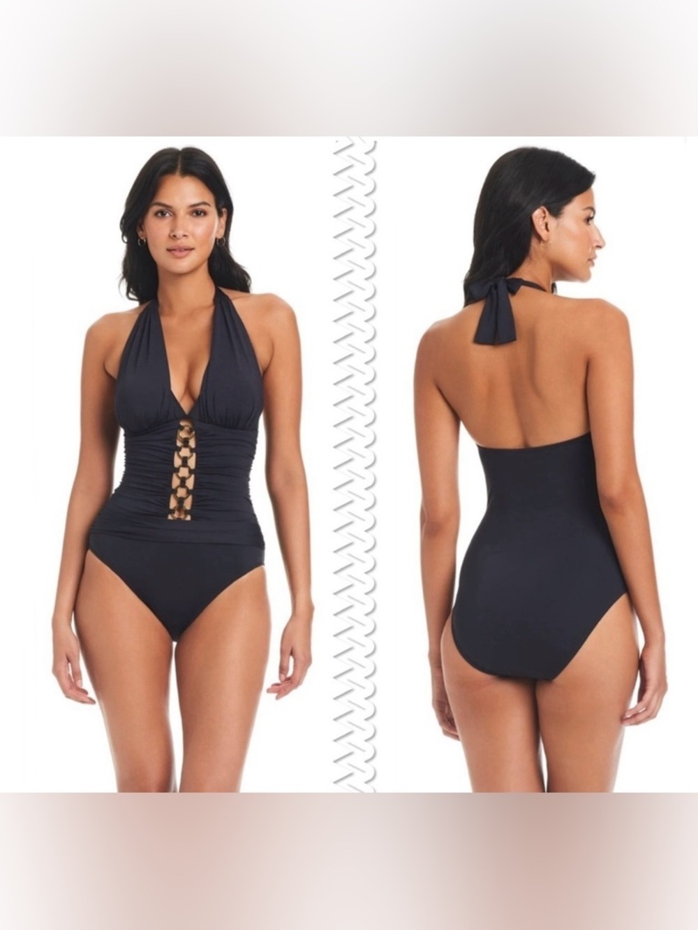 Bleu Rod Beattie Ring Me Up Halter Mio One Piece Black